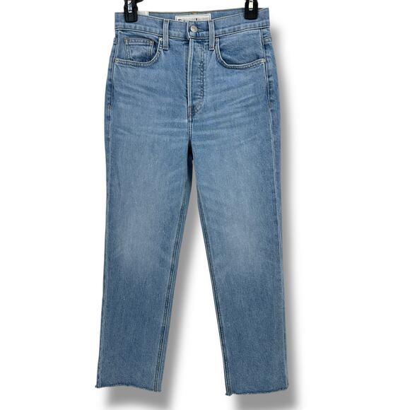 Frank & Eileen Monaghan Raw Hem High Rise Ankle Denim Jeans Womens Sz 26 - Picture 1 of 9